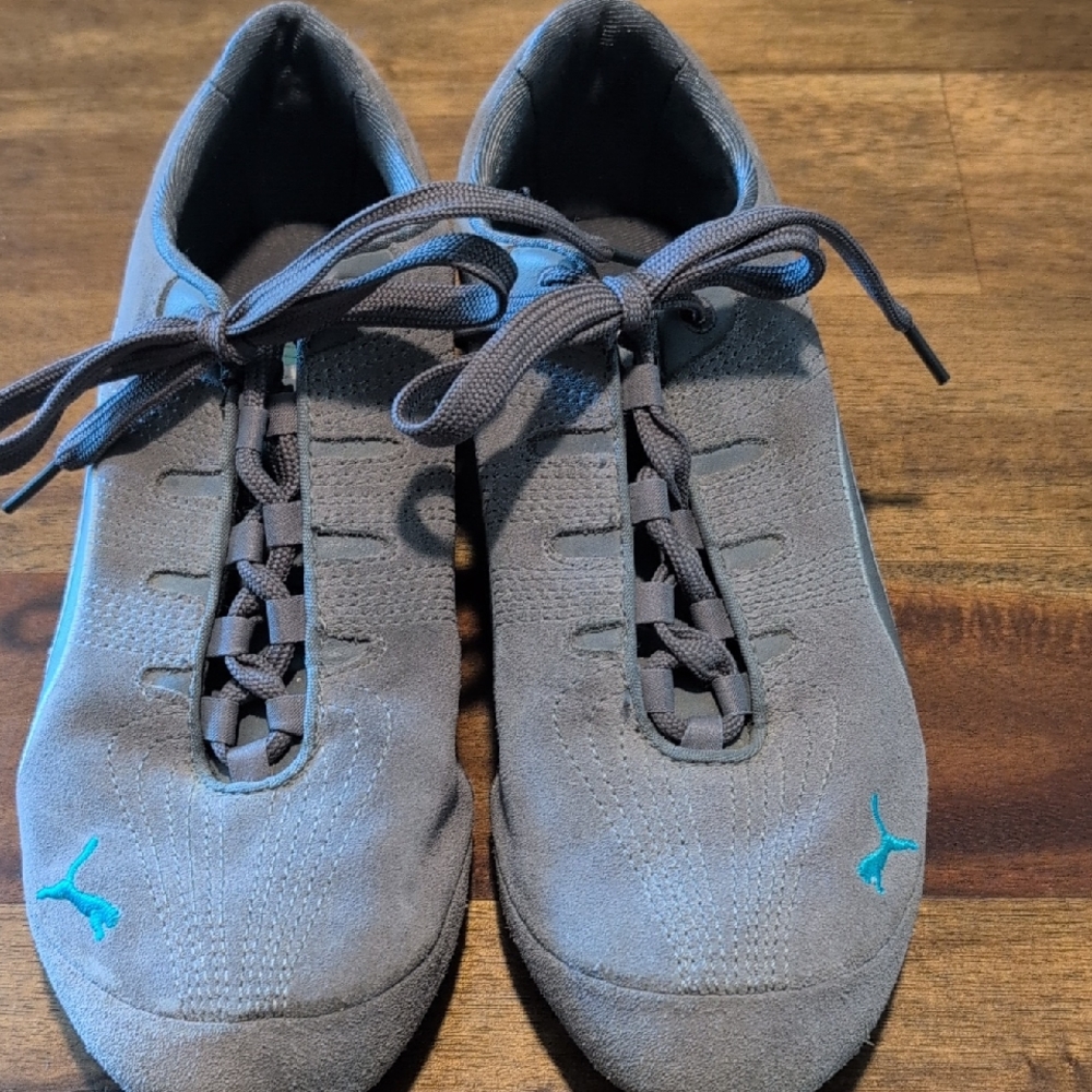 Puma Gray and Blue Women's Sneakers